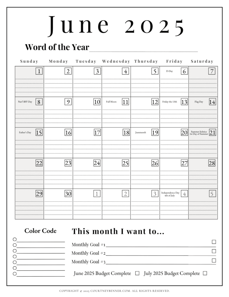 june 2025 calendar printable with holidays