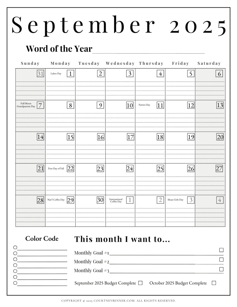 september 2025 calendar printable with holidays