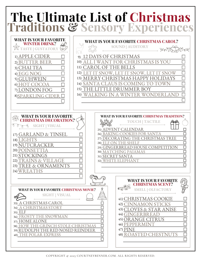 christmas list printable